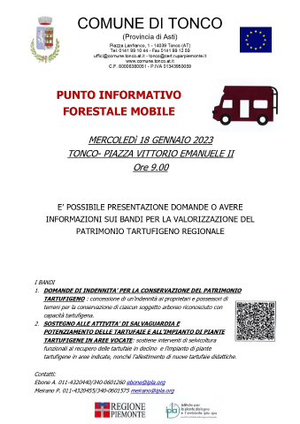 Tonco | Punto informativo forestale mobile