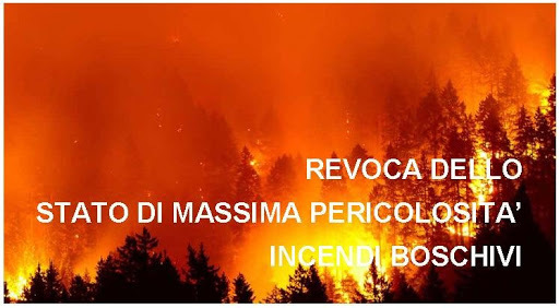 Incendi boschivi: la Regione revoca lo stato di massima pericolosita'