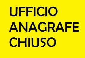 Chiusura ufficio anagrafe - 13, 17 e 18 febbraio