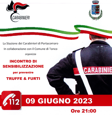 Tonco | Incontro di sensibilizzazione per prevenire truffe e furti