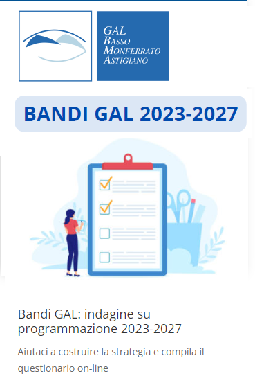 Pubblicizzazione questionario GAL Basso Monferrato Astigiano