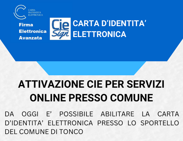 SPORTELLO PER ATTIVAZIONE CIE PRESSO IL COMUNE