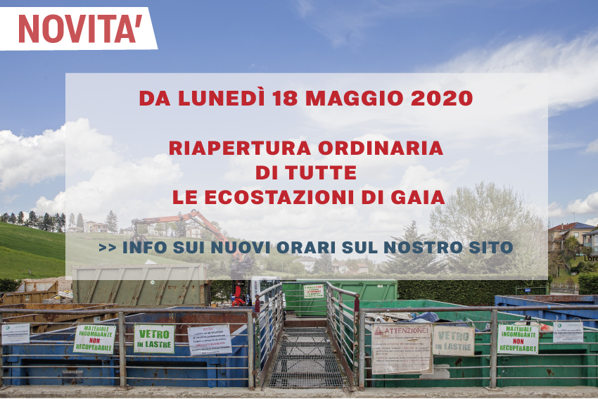 Avviso riapertura ecostazioni