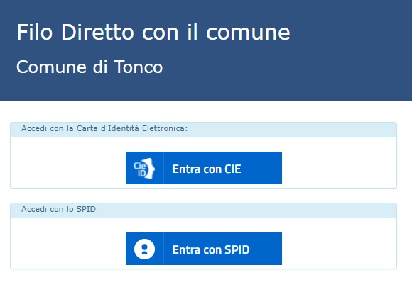 Accesso con cie allo sportello online del comune